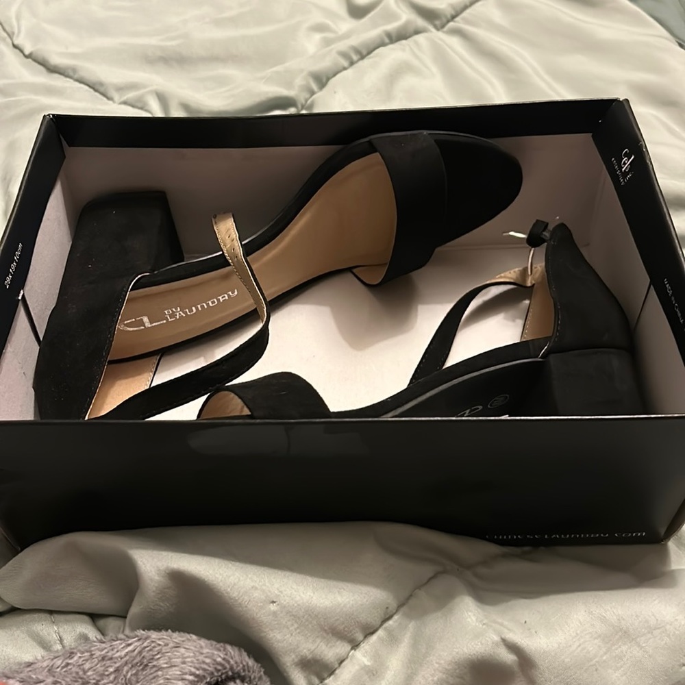 BLACK HEELS!!!! Worn once still in perfect condition!!